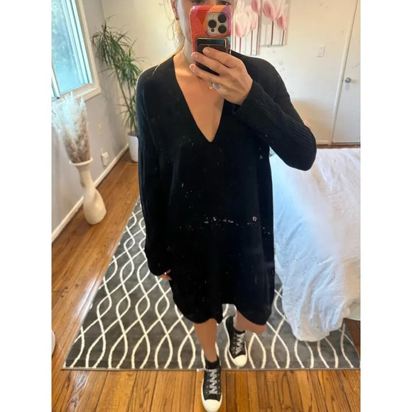 Zadig & Voltaire Deany We Merino Wool Dress Black  Small NWT - Picture 4 of 10